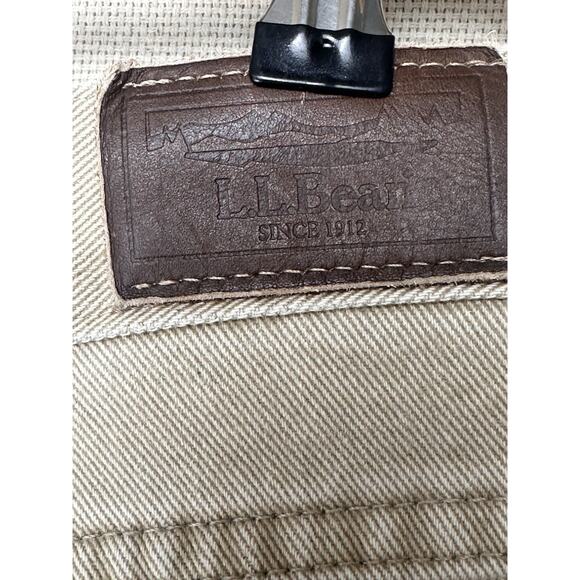 Vtg L.L. Bean Men’s 34x32 Double L Natural Fit Jeans Union Made USA Beige Work - Picture 11 of 13